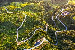 Winding Country Road in Congjiang