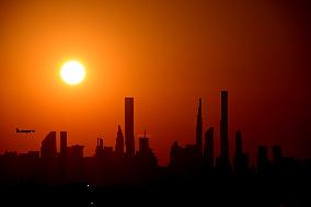 Sunset On Manhattan Skyline - NYC