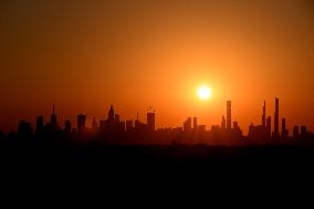 Sunset On Manhattan Skyline - NYC