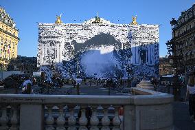 JR Covers The Facade Of The Opera Garnier - Paris