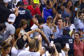 US Open - Climate Protesters Halt Women's Semi-Final