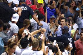 US Open - Climate Protesters Halt Women's Semi-Final