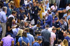 US Open - Climate Protesters Halt Women's Semi-Final