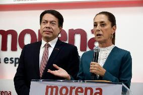 Presidential Candidate Claudia Sheinbaum Press Conference - Mexico City