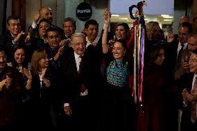 Claudia Sheinbaum Receives The Baton Of Command From Andrés Manuel López Obrador, President Of Mexico