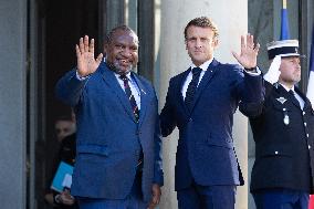 Emmanuel Macron meets with Prime minister James Marape - Paris