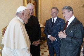Pope Francis Meets Sylvester Stallone - Vatican
