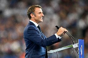 Rugby World Cup - Macron Booed At The Opening Ceremony