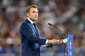 Rugby World Cup - Macron Booed At The Opening Ceremony