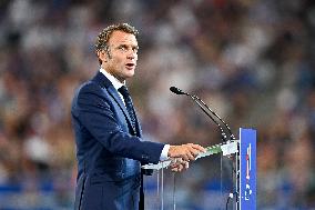 Rugby World Cup - Macron Booed At The Opening Ceremony