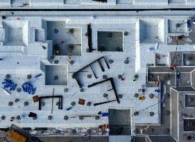 Workers Work At A Real Estate Construction Site in Huai'an