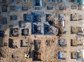 Workers Work At A Real Estate Construction Site in Huai'an