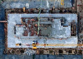 Workers Work At A Real Estate Construction Site in Huai'an