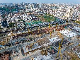 Workers Work At A Real Estate Construction Site in Huai'an