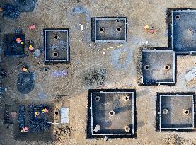 Workers Work At A Real Estate Construction Site in Huai'an