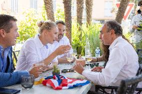 Eric Zemmour And Marion Marechal Visit To The Market - Cogolin