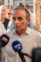 Eric Zemmour And Marion Marechal Visit To The Market - Cogolin