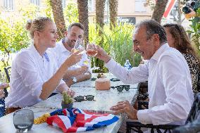 Eric Zemmour And Marion Marechal Visit To The Market - Cogolin