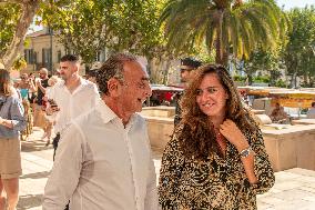 Eric Zemmour And Marion Marechal Visit To The Market - Cogolin