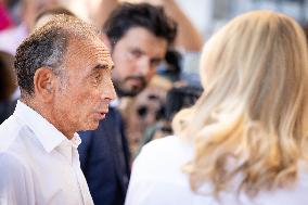 Eric Zemmour And Marion Marechal Visit To The Market - Cogolin