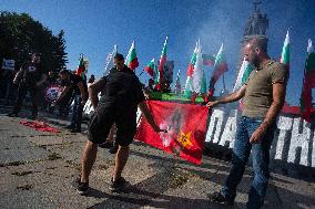 Protest In Front Of The Monument To The Soviet Army In Sofia