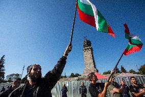 Protest In Front Of The Monument To The Soviet Army In Sofia