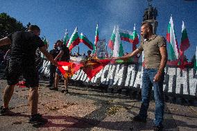 Protest In Front Of The Monument To The Soviet Army In Sofia