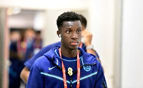 Teams of Ukraine and England arrive at Wroclaw stadium