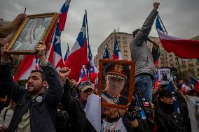 Right-wing Extremists Celebrate The Coup D'état In Santiago, Chile.