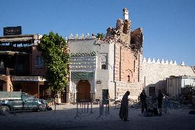 Damaged Kharbouch Mosque after earthquake - Marrakesh