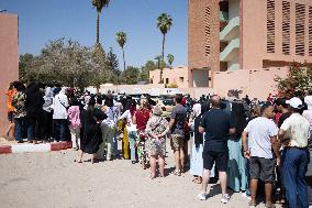 People queue to donate blood - Marrakesh