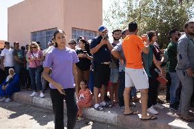 People queue to donate blood - Marrakesh