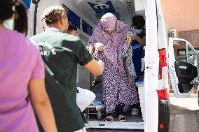 Injured people arrive at the Hospital Mohammed VI - Marrakesh