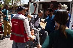 Injured people arrive at the Hospital Mohammed VI - Marrakesh