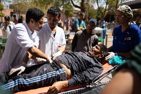 Injured people arrive at the Hospital Mohammed VI - Marrakesh