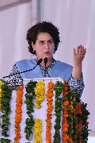 AICC General Secretary Priyanka Gandhi Vadra At Party Rally In Rajasthan