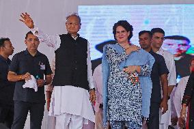 AICC General Secretary Priyanka Gandhi Vadra At Party Rally In Rajasthan