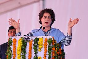 AICC General Secretary Priyanka Gandhi Vadra At Party Rally In Rajasthan