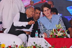 AICC General Secretary Priyanka Gandhi Vadra At Party Rally In Rajasthan