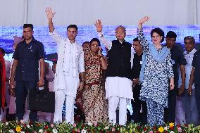 AICC General Secretary Priyanka Gandhi Vadra At Party Rally In Rajasthan