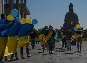 Unity Is Our Superpower Rally In Edmonton By Ukrainians
