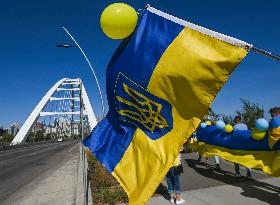 Unity Is Our Superpower Rally In Edmonton By Ukrainians
