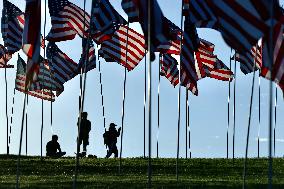 U.S.-MALIBU-9/11 ATTACKS-ANNIVERSARY-WAVES OF FLAGS
