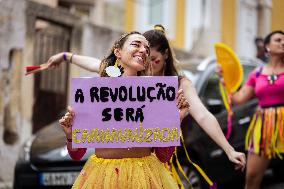 Carnival Parade And Demonstration In Lisbon