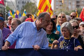 Unitary Demonstration During The National Day Of Catalonia In Barcelona.