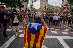 Unitary Demonstration During The National Day Of Catalonia In Barcelona.