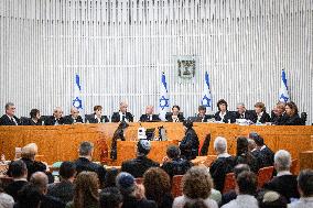 MIDEAST-JERUSALEM-ISRAEL-SUPREME COURT-JUDICIAL OVERHAUL-HEARING