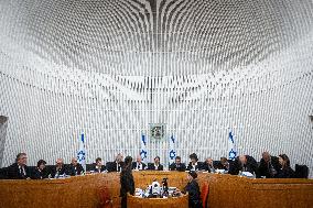 MIDEAST-JERUSALEM-ISRAEL-SUPREME COURT-JUDICIAL OVERHAUL-HEARING
