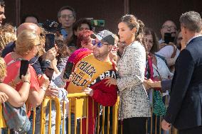 Queen Letizia Attends A School Opening - Madrid