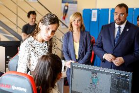 Queen Letizia Attends A School Opening - Madrid